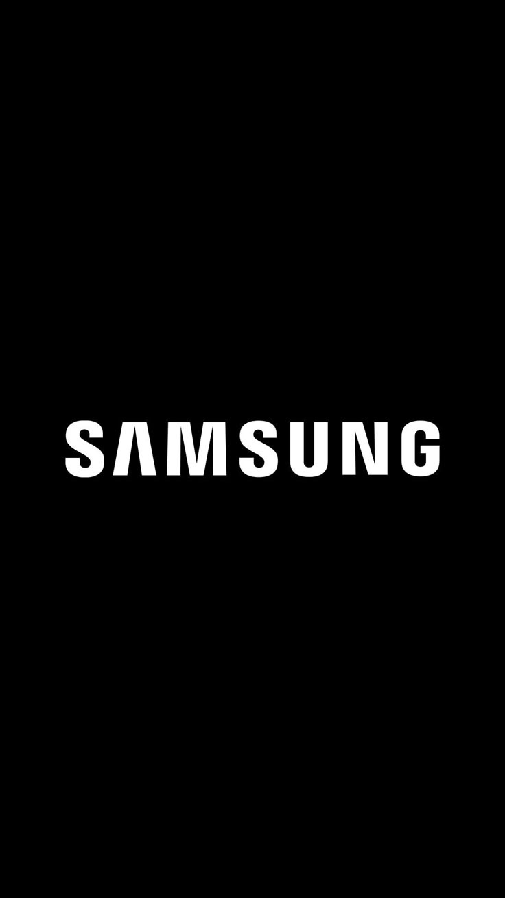 Wit Samsung-logo op een zwarte achtergrond